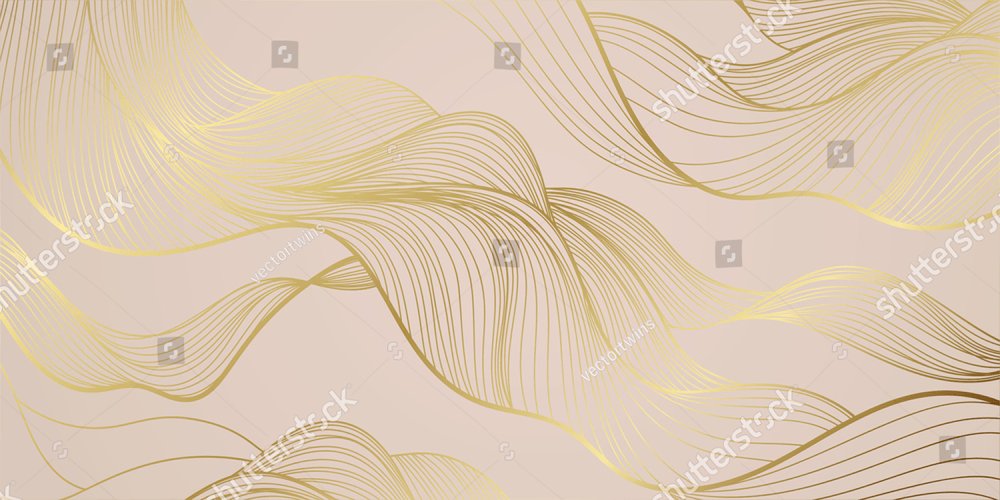 Golden lines pattern background. Luxury gold Line arts wallpaper. Design for cover, invitation background, packaging design, fabric and print. Vector illustration.