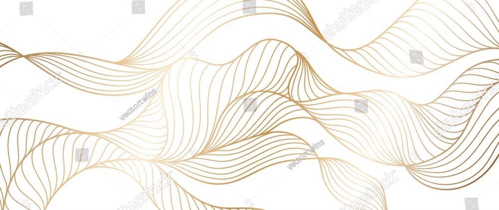 Gold abstract line arts background vector. Luxury wall paper design for prints, wall arts and home decoration, cover and packaging design.