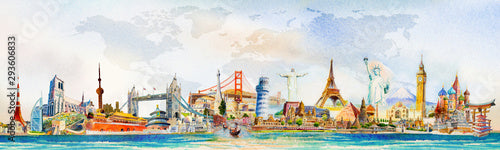 World travel and sights. Famous landmarks of the world.