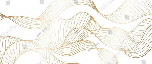 Gold abstract line arts background vector. Luxury wall paper design for prints, wall arts and home decoration, cover and packaging design.